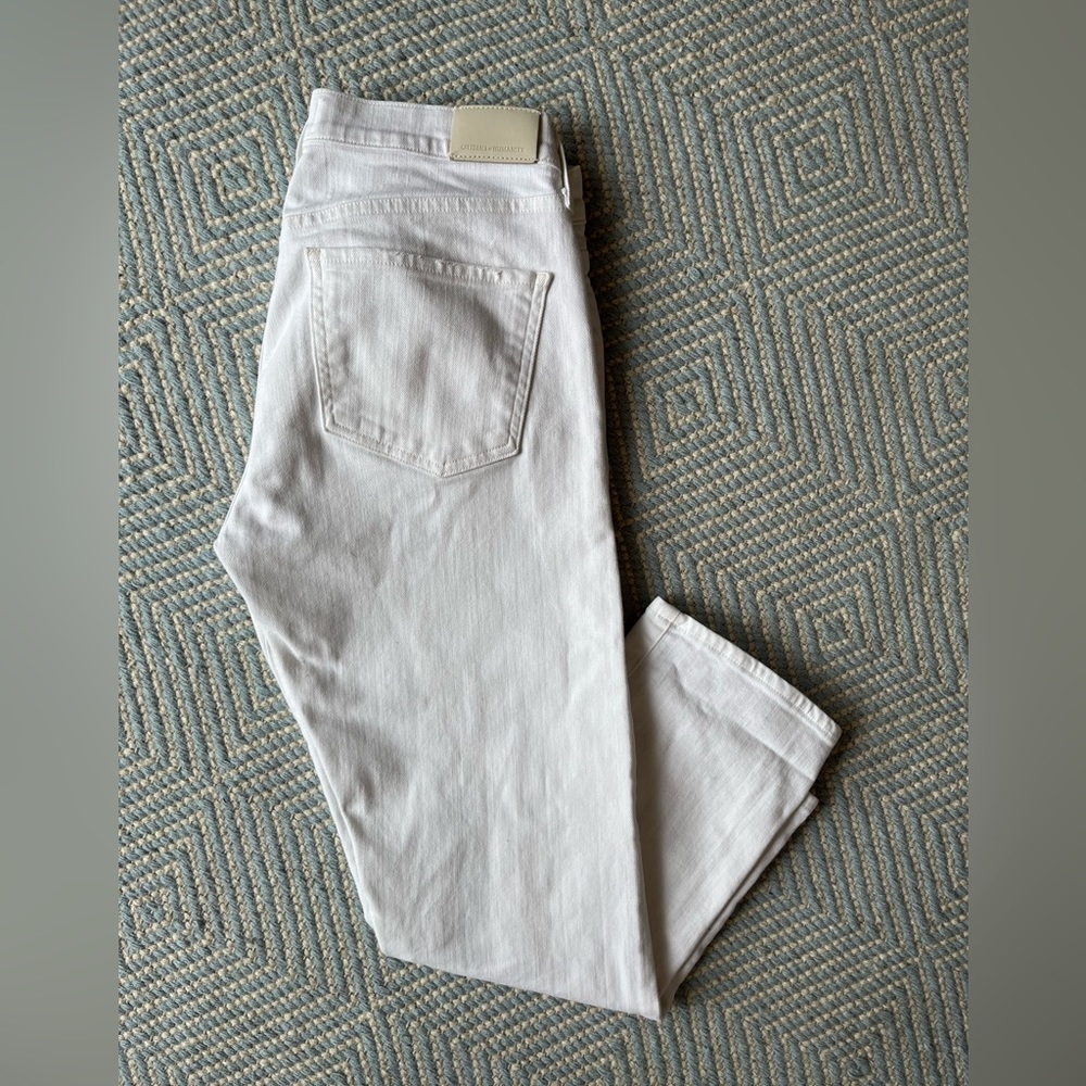 Citizens of Humanity Emerson Slim Boyfriend Jeans in white, size 26.